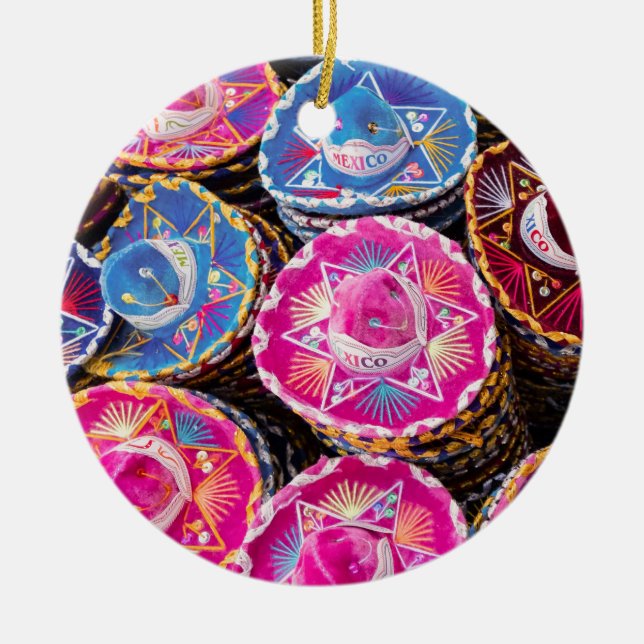 Sombreros i Mexiko Julgransprydnad Keramik (Framsidan)