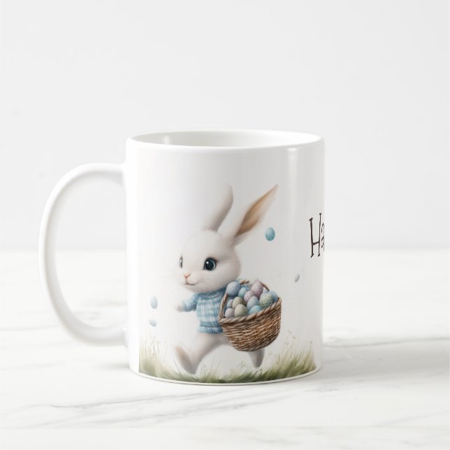 Some Bunny älskar kaffe | Whimsical påskmugg Kaffemugg (Vänster)