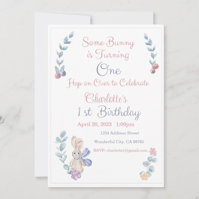 Some Bunny är en inbjudan, Bunny en fest, 1:a Inbjudningar (Framsida)