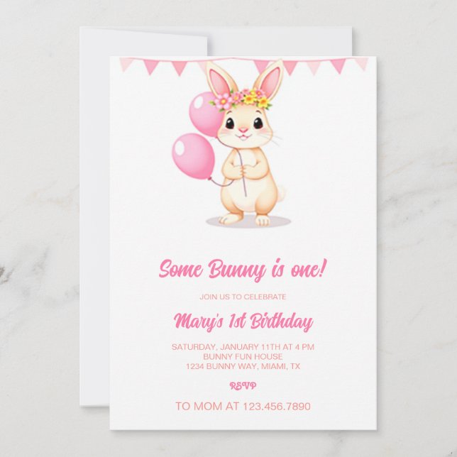 Some Bunny är en inbjudan, Some Bunny firar ett Inbjudningar (Framsida)