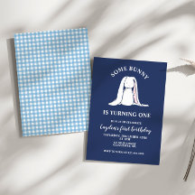 Some Bunny är Ett blått inbjudningskort för första