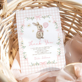 Some Bunny är Ett: Rosa band kanin flicka födelsed Tack Kort