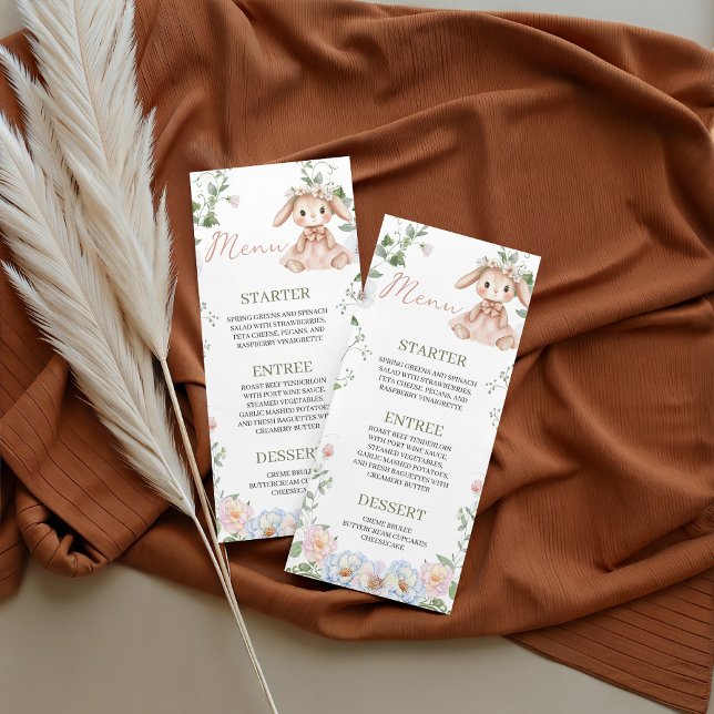 Some Bunny Baby Shower 4x9 Menu Card Meny (Skapare uppladdad)