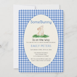 Some Bunny Baby Shower Blå Inbjudningar