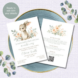 Some Bunny Baby Shower Inbjudan Allt i Ett QR