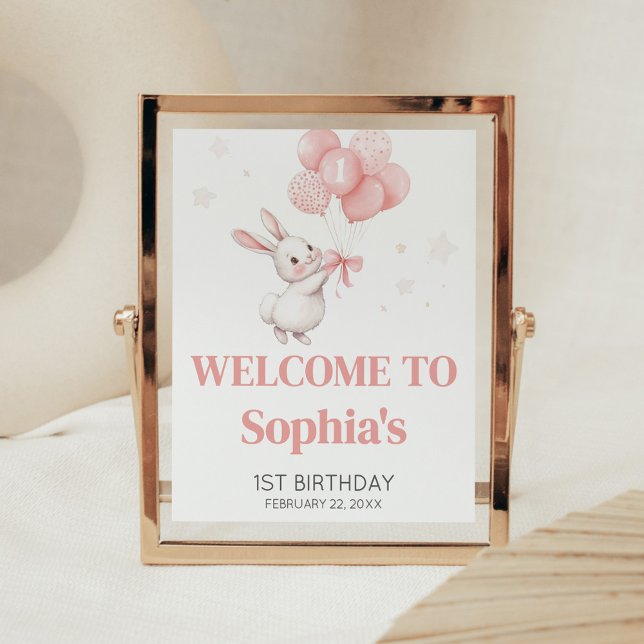 Some Bunny Balloon Birthday Party Welcome Sign Poster (Skapare uppladdad)