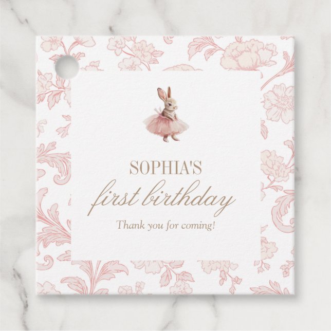 Some Bunny Birthday Pink Bunny Party Gåvor Etiketter (Framsida)