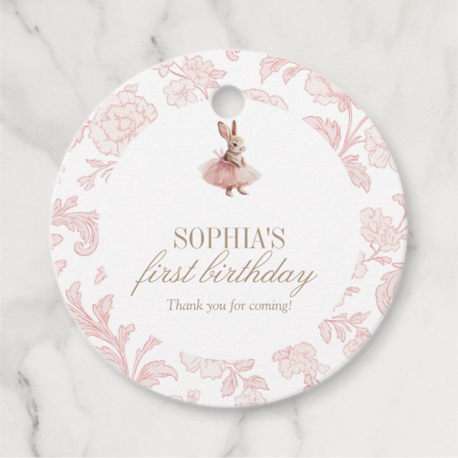Some Bunny Birthday Pink Bunny Party Gåvor Etiketter (Framsida)