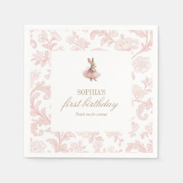 Some Bunny Birthday Pink Bunny Party Pappersservett