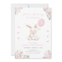 Some Bunny Blommig Flicka Rosa Kanin Födelsedag