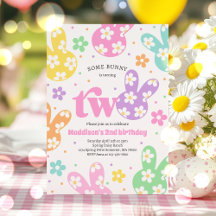 Some Bunny Daisy Blommig Pastell Födelsedag 2 år