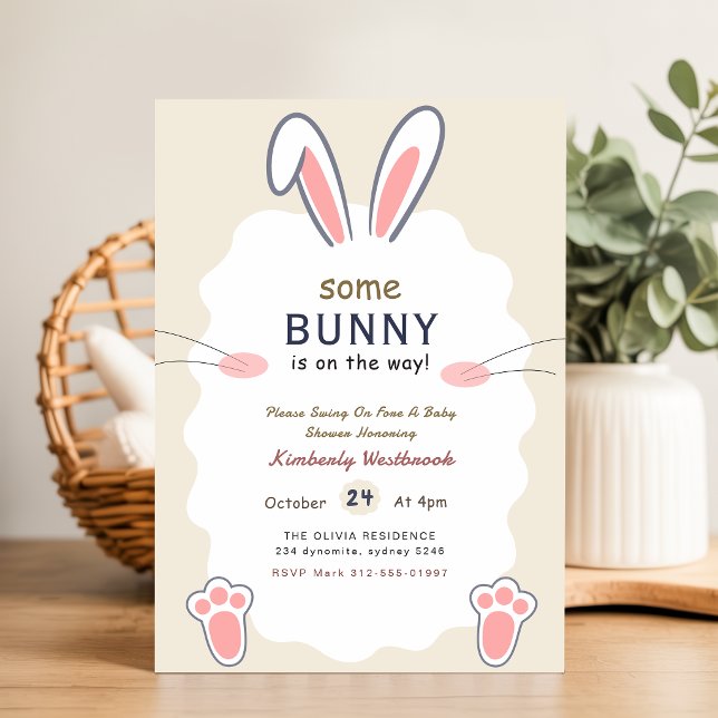 Some Bunny Elegant Kanin Bebis Shower Inbjudningar (Skapare uppladdad)