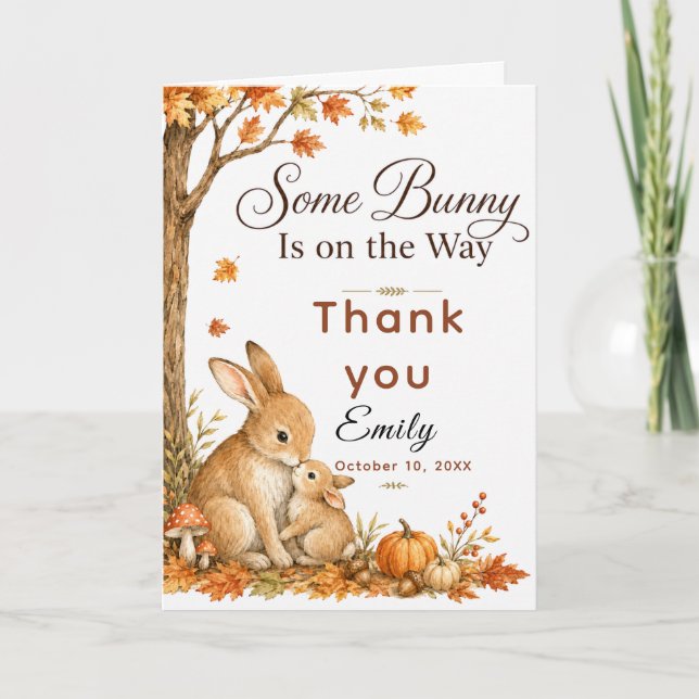 Some Bunny Fall Baby Shower Tack Kort (Framsida)