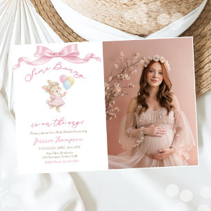 Some Bunny Girl Pink Baby Shower Party Foto Inbjudningar
