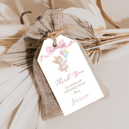 Some Bunny Girl Rosa Fyller Ett Födelsedag Tack Presentetikett