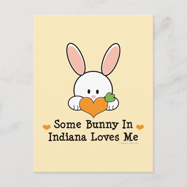 Some Bunny In Indiana Loves Me vykort (Framsida)