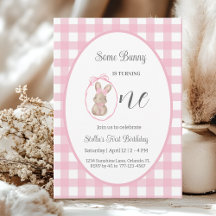 Some Bunny Invitation 1st Birthday Party Card