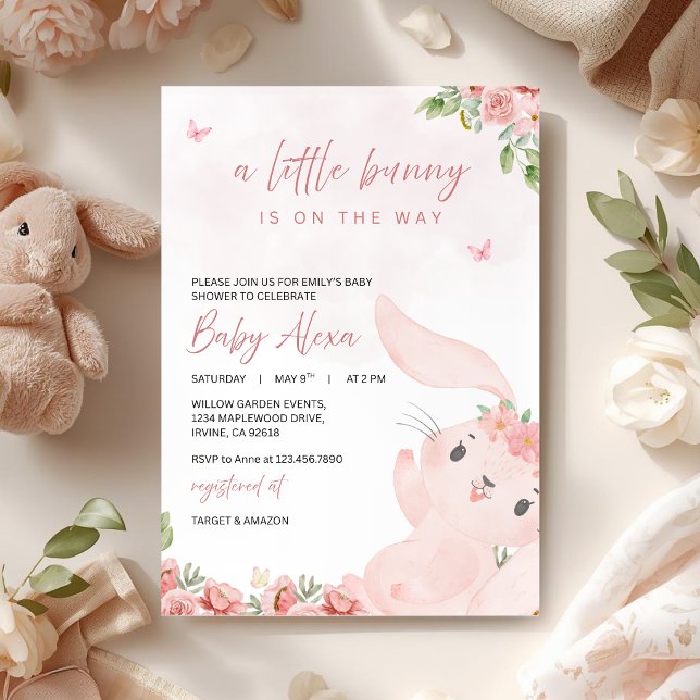 Some Bunny Is On the Way Baby Shower Inbjudan (Skapare uppladdad)