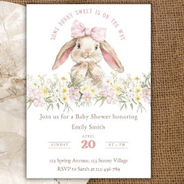Some Bunny is on the way Invitation Set, Girl Bunn Inbjudningar