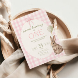 Some Bunny is One Birthday Invitation Easter Inbjudningar