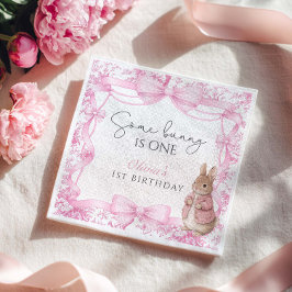 Some Bunny Is One Girl 1st Birthday Pappersservett