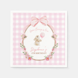 Some Bunny is One Rosa Band Kanin Första Födelseda Pappersservett