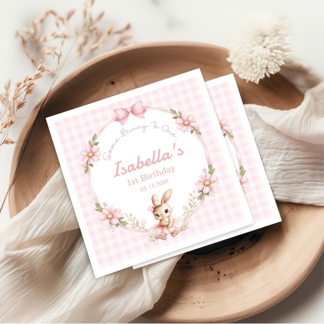 Some Bunny is Turning One 1st Birthday  Pappersservett (Skapare uppladdad)