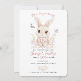 Some Bunny is Turning One Birthday Invitation Inbjudningar