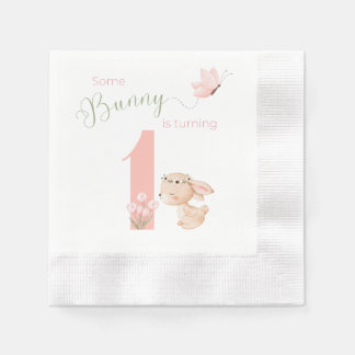 Some BUNNY is turning ONE dessert napkin Pappersservett
