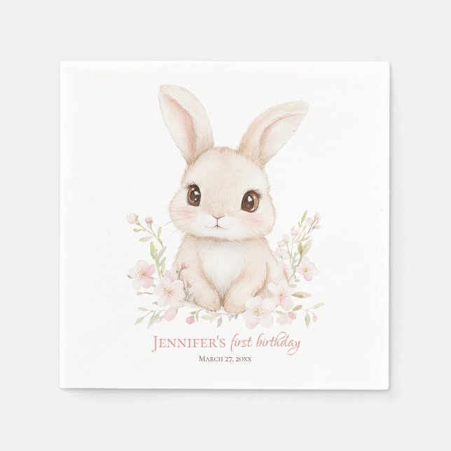 Some Bunny is Turning One Paper Napkins Pappersservett (Framsidan)