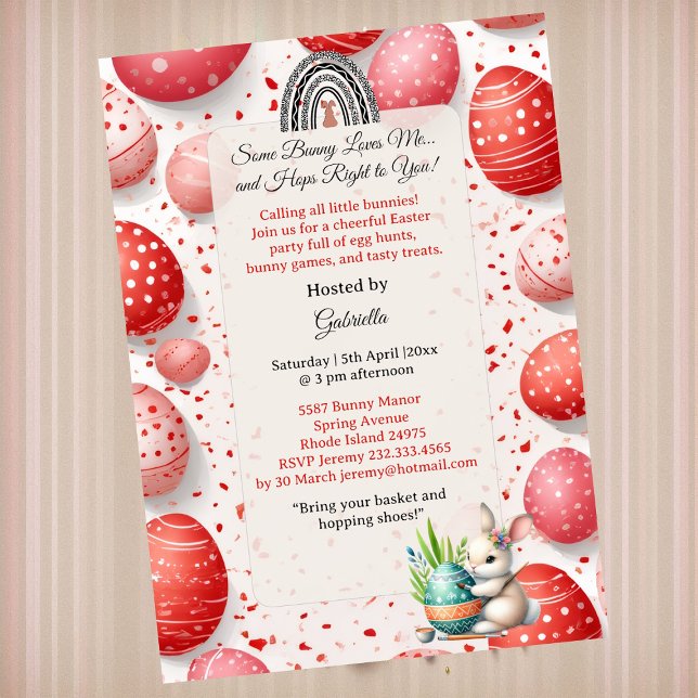 Some Bunny Loves Me Äggsökning Små Barn Vår  Inbjudningar (Some Bunny Loves Me Egg Hunt Little Kids Spring Invitation)