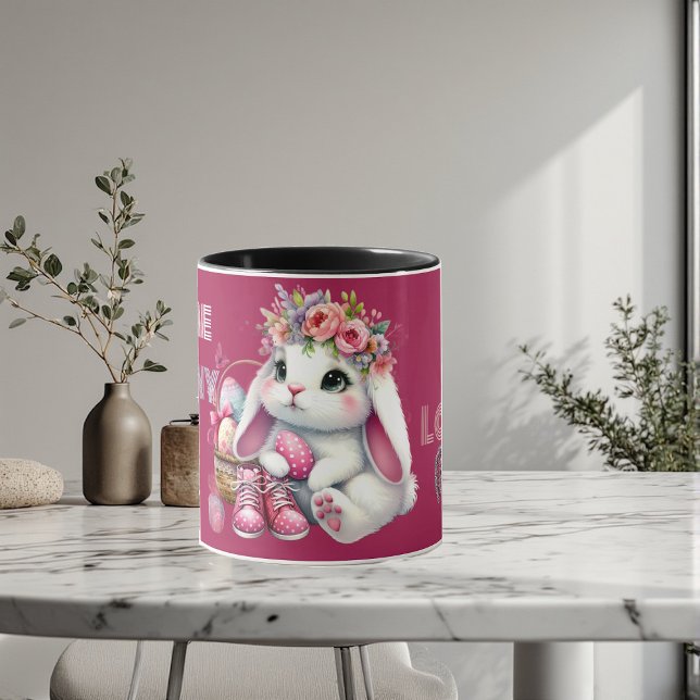 Some Bunny Loves Me Whimsisk vår Personlig  Mugg (Some Bunny Loves Me Whimsical Spring Personalized Mug)