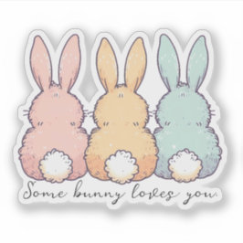Some Bunny Loves You Anpassad Kontur Klistermärken