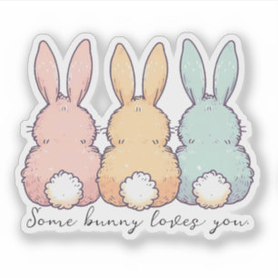 Some Bunny Loves You Anpassad Kontur Klistermärken
