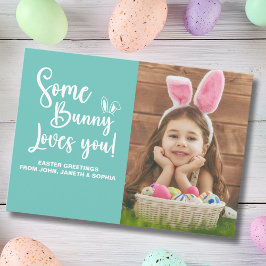 Some Bunny Loves You Cute Easter Photo Inbjudningar