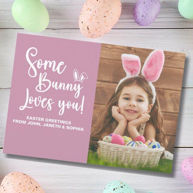 Some Bunny Loves You Cute Easter Photo Inbjudningar (Skapare uppladdad)