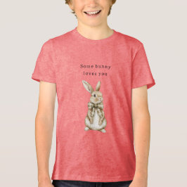 Some Bunny Loves You Green Bow Easter T Shirt
