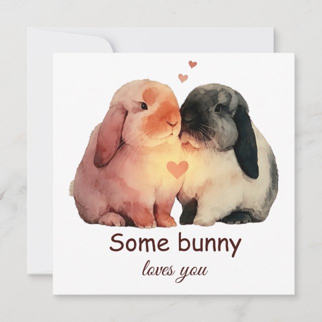 Some Bunny Loves You Kärleksparet Kort (Framsida)