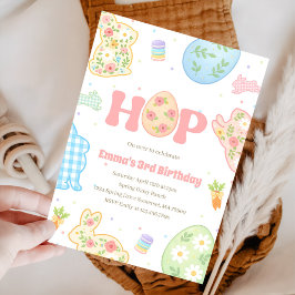 Some Bunny Pastel Floral 3rd Birthday Inbjudningar