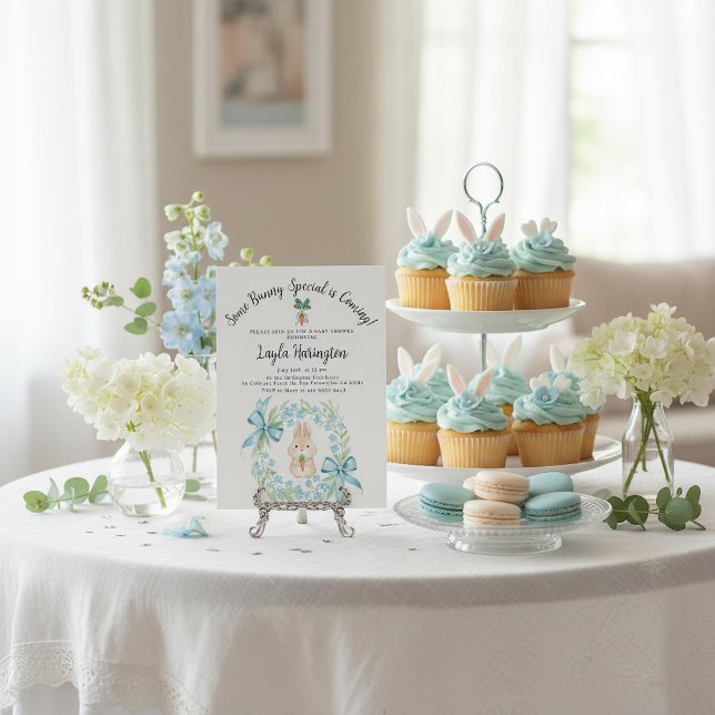 Some Bunny Special Is Coming Wreath Baby Shower  Inbjudningar (Skapare uppladdad)