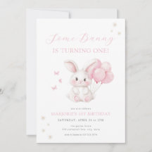 Some Bunny Spring Flicka Rosa Kanin Första Födelse