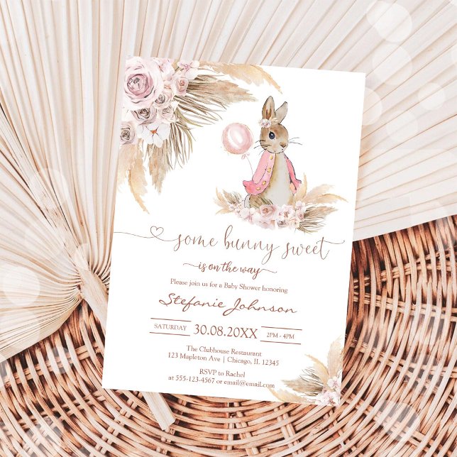 Some Bunny Sweet Pampass Bebis Shower Inbjudan (Skapare uppladdad)