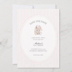 Some Bunny Sweet Rosa Baby Shower Save the Date Inbjudningar