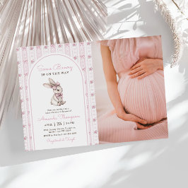 Some Bunny Vintage Kanin Baby Shower Foto Inbjudningar