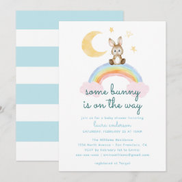 Some Bunny's On The Way Könsneutral Babyfest Inbjudningar