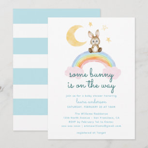Some Bunny's On The Way Könsneutral Babyfest Inbjudningar