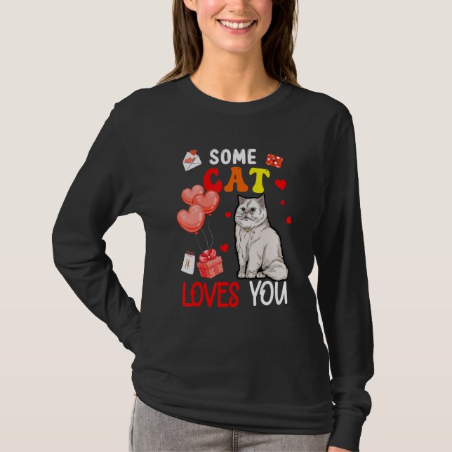 Some Cat Loving You Valentine's Day Animal T Shirt (Framsida)