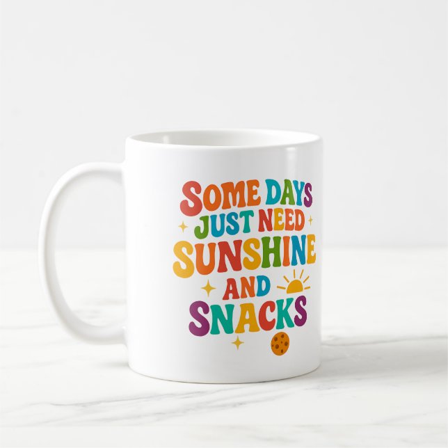 Some days just need sunshine and snacks - Mug Kaffemugg (Vänster)