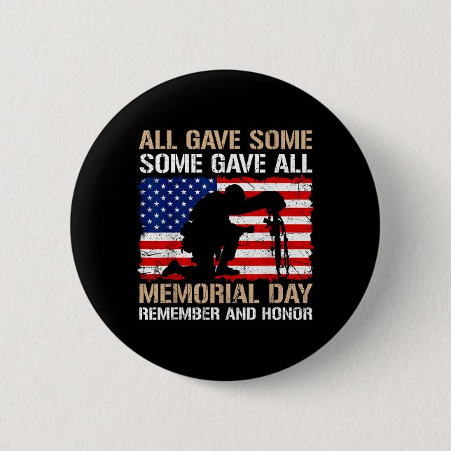 Some Gave Minnesdagen Kom ihåg Hedra USA Fallen Knapp (Framsida)