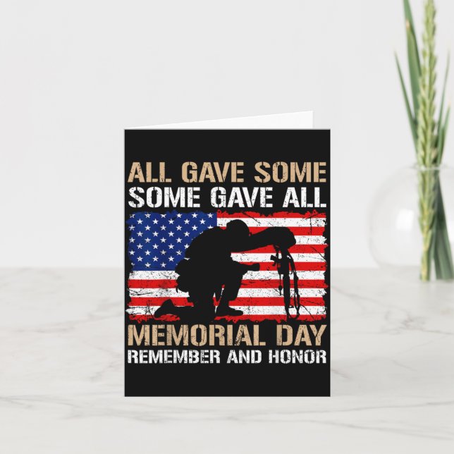 Some Gave Minnesdagen Kom ihåg Hedra USA Fallen Kort (Framsida)